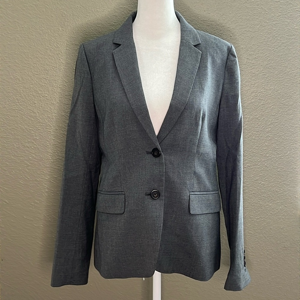 JCrew Two Button Blazer Super 120s Wool Heather Flannel Size 4